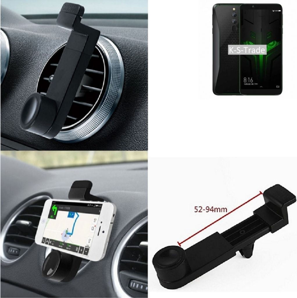 K-S-Trade Lüftungshalterung kompatibel mit Xiaomi Black Shark Helo KFZ-Halterung Autohalterung Handy-halterung Lüftungsgitter Lüftungsschlitze