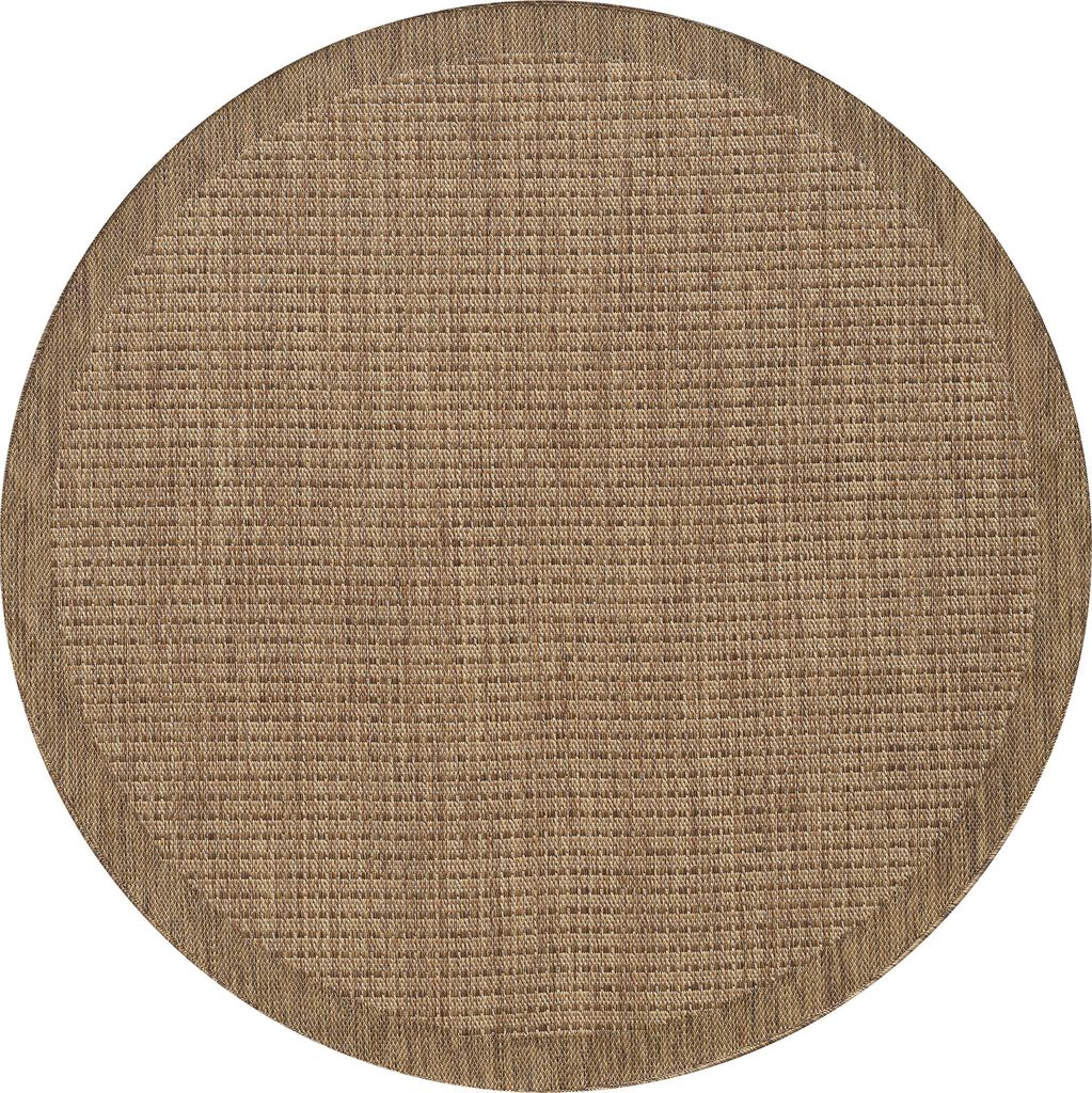 Teppium Tapis intérieur extérieur rond 200 cm marron uni Image du produit 