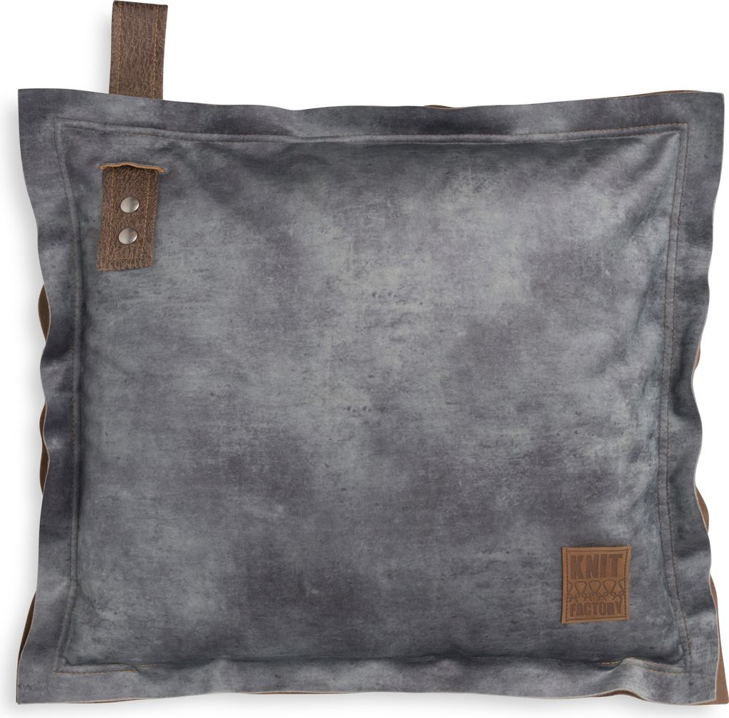 Knit Factory Dax Kissen - Anthrazit - 50x50 cm