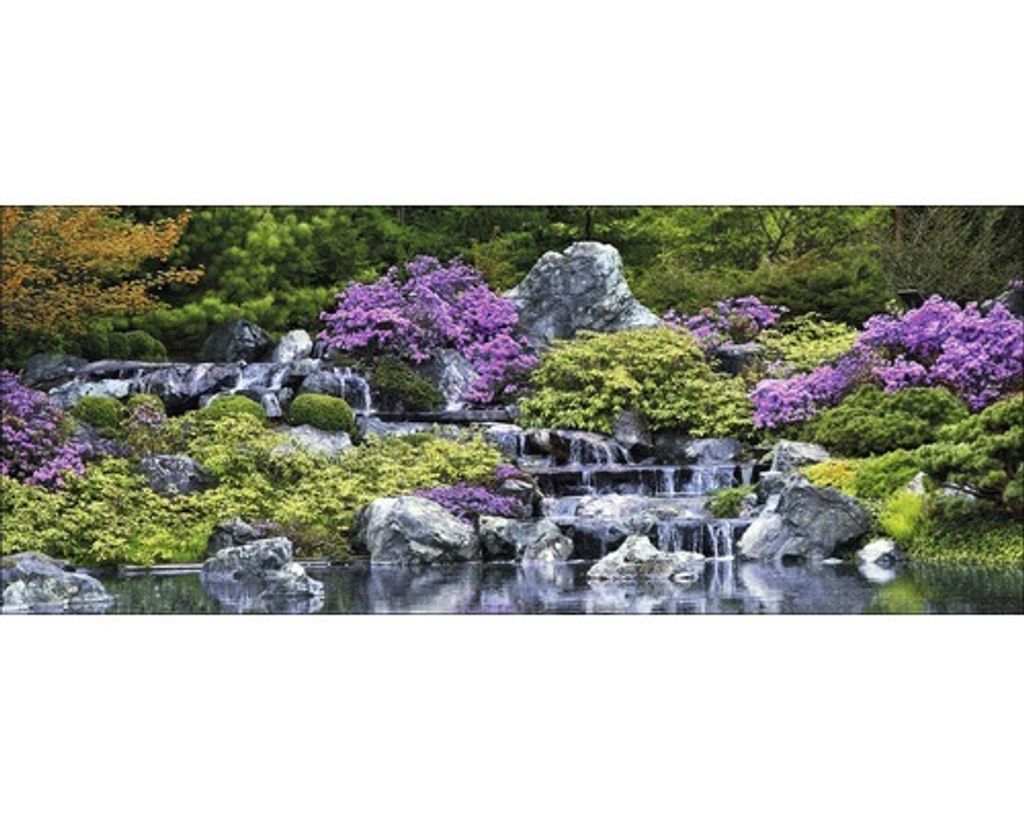 Glasbild mit Natur Motiv im Japandi Stil, 125x50 cm, Produktbild 