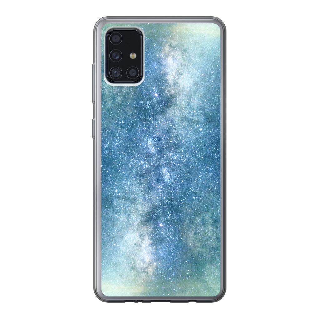 MuchoWow Handyhülle Schutzhülle Hülle für Samsung Galaxy A52 5G Sterne - Himmel - Blau - Jungen - Mädchen - Kinder Silikon Softcase Handy H...