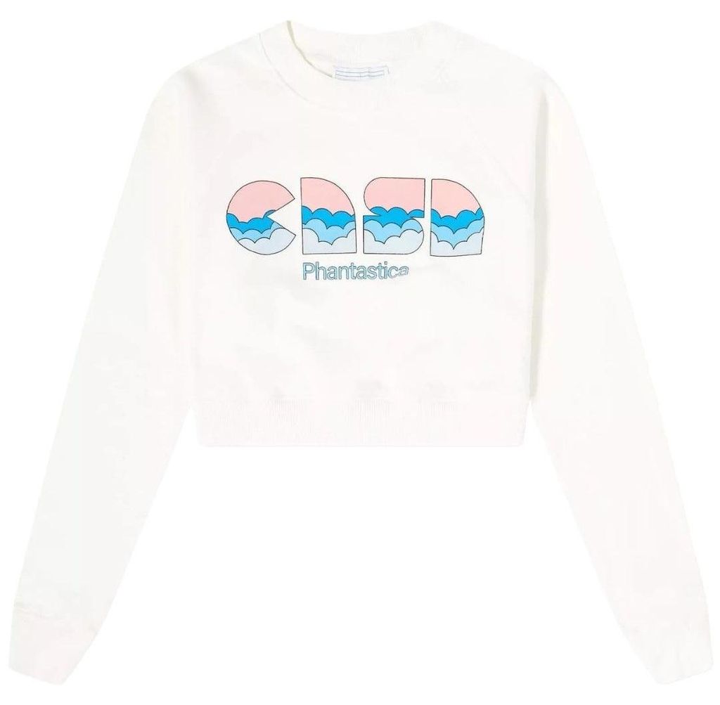 Casablanca - "Casa" Sweatshirt für Damen, kurz geschnitten SY3972 (S) (Weiß)