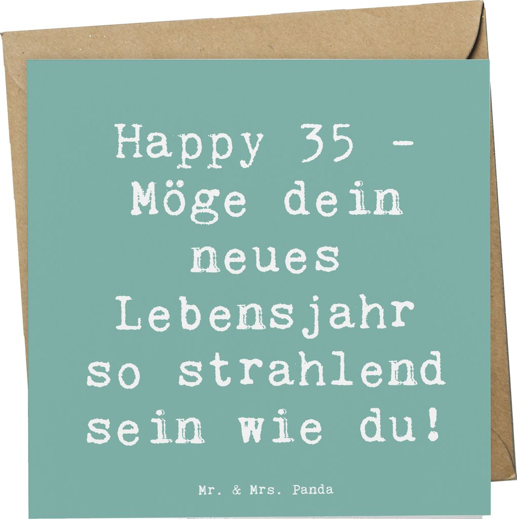 Mr. & Mrs. Panda Klappkarte Spruch 35. Geburtstag Glückwünsche - Meeresbrise - Geschenk, doppelkarte, Überraschung, Abenteuerlust, Glückwunschk...