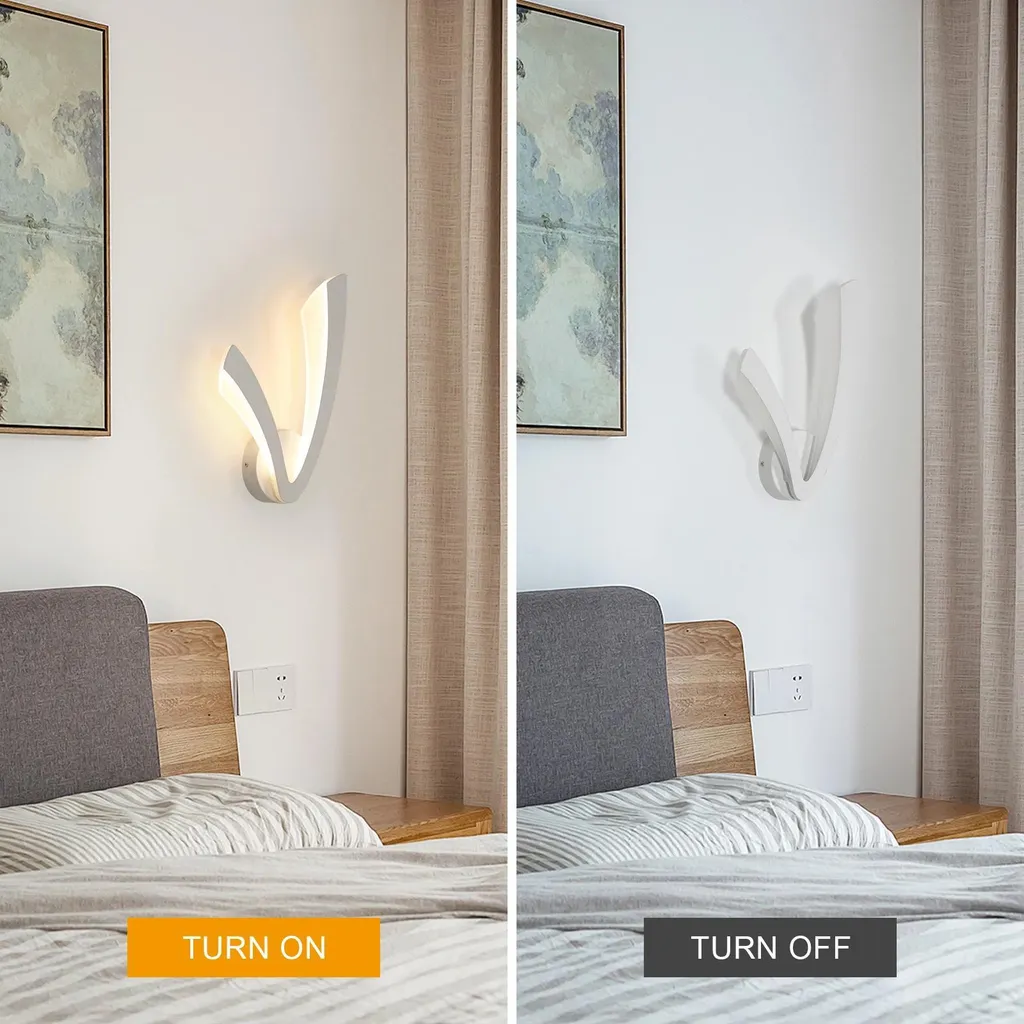Applique murale LED 12W anti-éblouissement en V pour couloir sombre 3000K