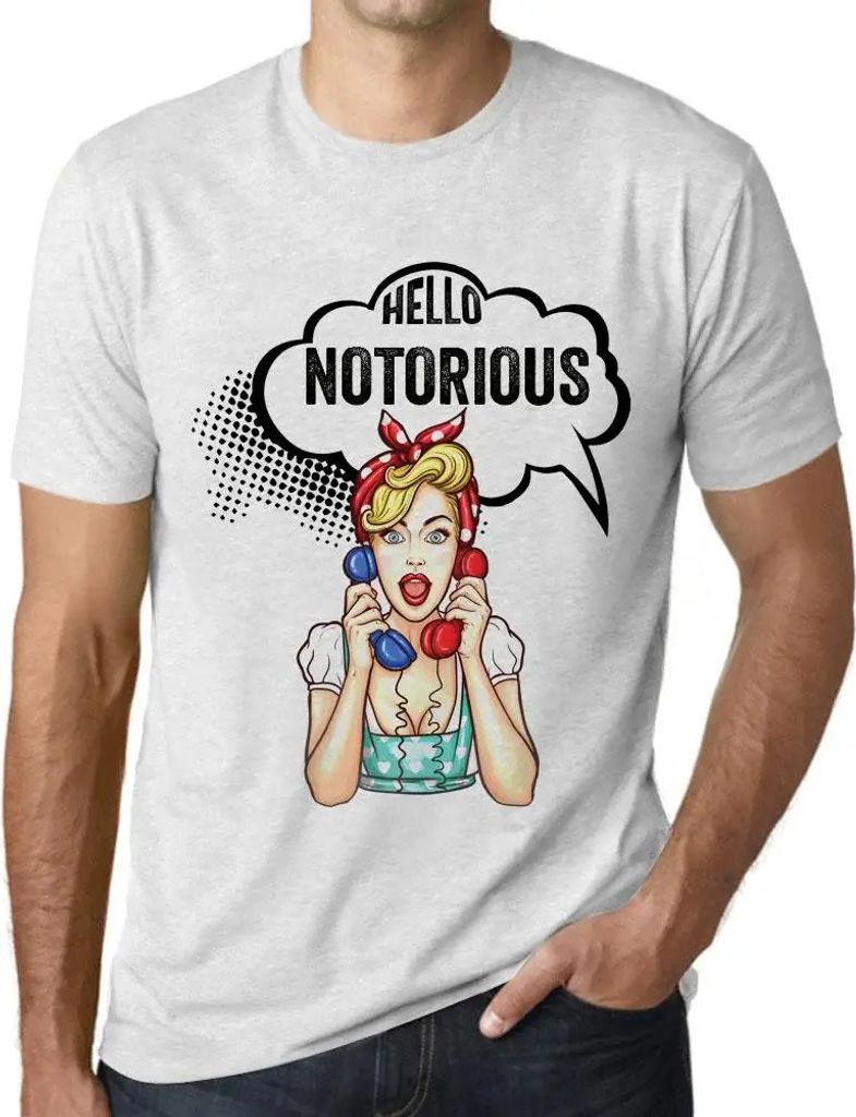 Herren Grafik T-Shirt Hello Notorious Öko-Verantwortlich Vintage Jahrgang Kurzarm Lustige Druck Geburtstag Geschenk Mann