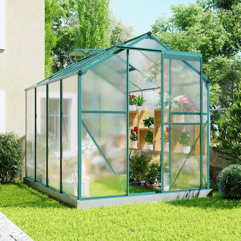 Aluminium Gewächshaus 4,75m² mit Fundament 253x190cm Produktbild 3