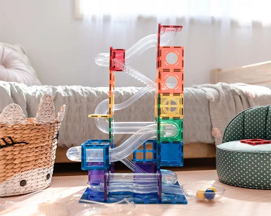 Connetix magnetické dlaždice mramor běh 92 kusů Obrázek produktu 2