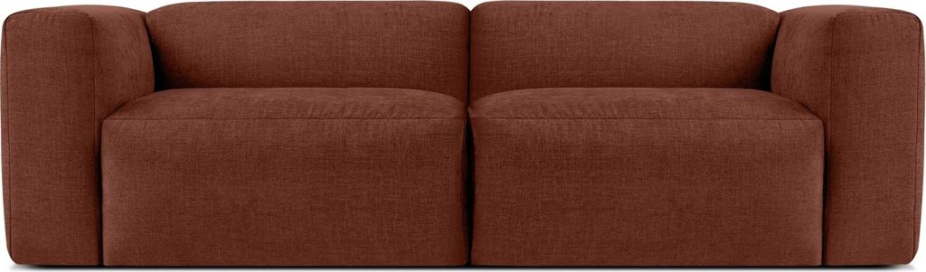KONSIMO 2,5-Sitzer-Sofa mit extrem weicher und bequemer Sitzfläche "BUFFO", orange, Gewebestoff, Boho ,250x73x96 cm