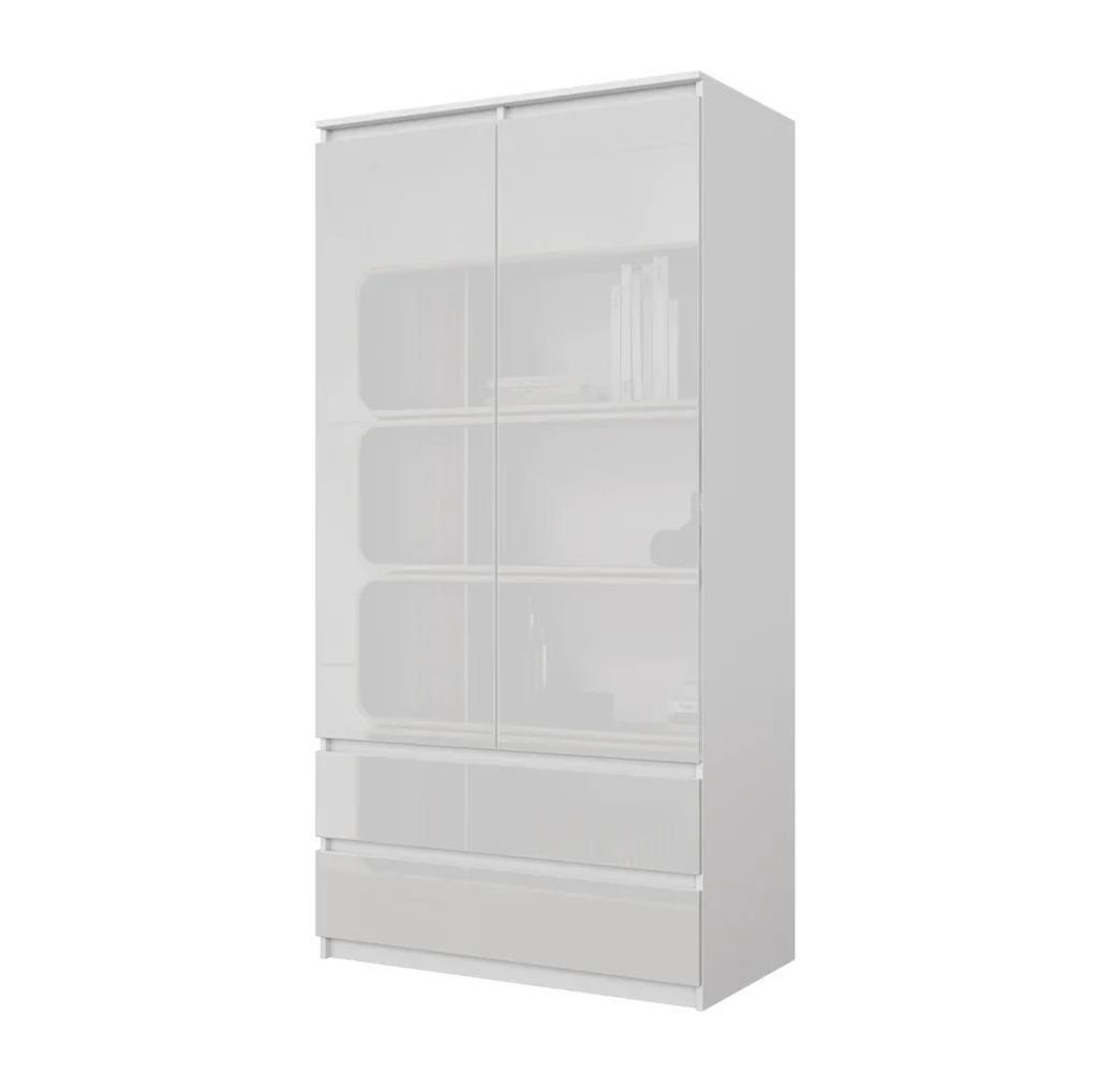 JOELLE - Kleiderschrank mit 2 Türen und 2 Schubladen - Weiß Produktbild 