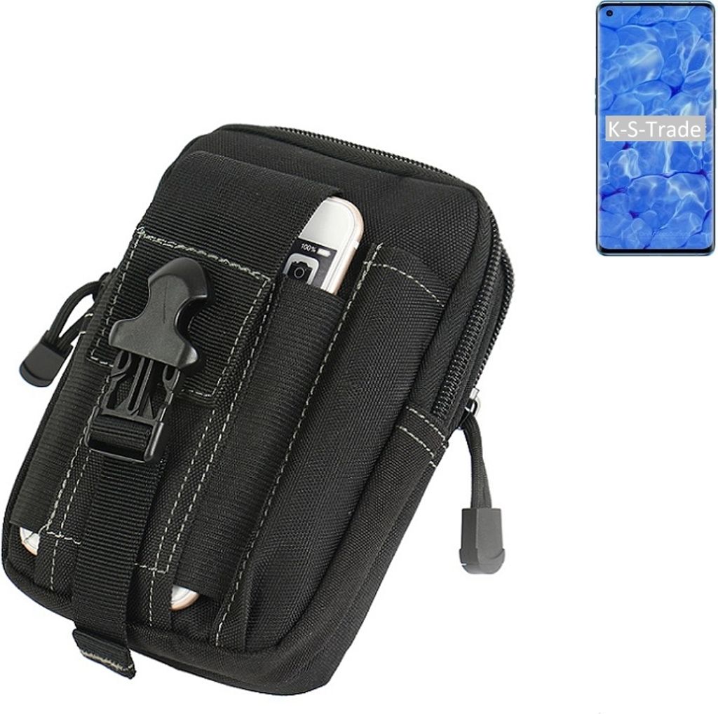 K-S-Trade Gürtel Tasche kompatibel mit Oppo Reno6 Pro 5G Gürteltasche Holster Schutz Hülle Handy Hülle Smartphone outdoor Handy-Hülle schwarz