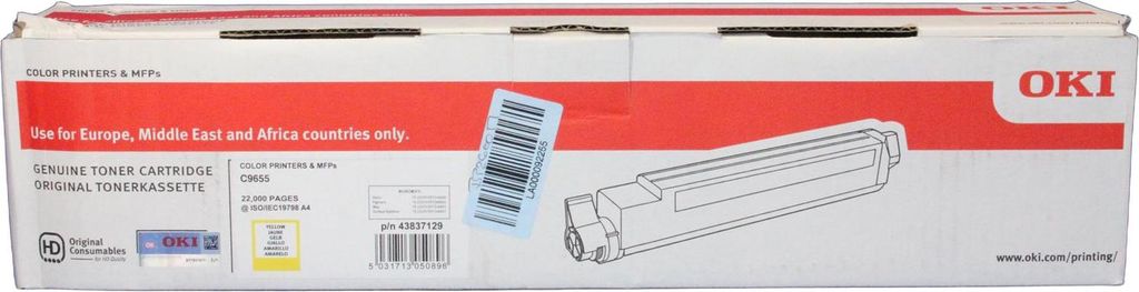 OKI Gelb - original - Tonerpatrone - für C9655dn