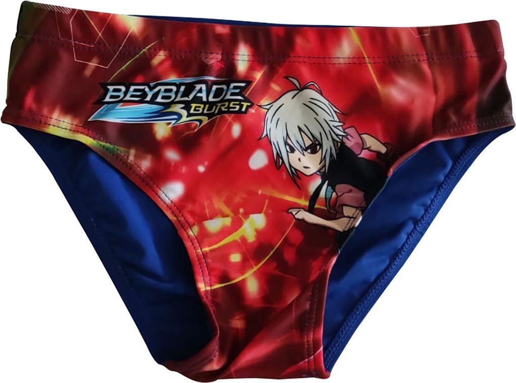 Beyblade Burst Shu Kurenai Badehose Badeslip blau für Kinder, Jungen Größe 116 cm