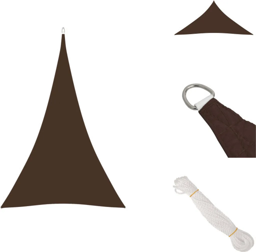 Vela Ombreggiante Marrone 5x6x6m vidaXL Oxford per Terrazza e Patio