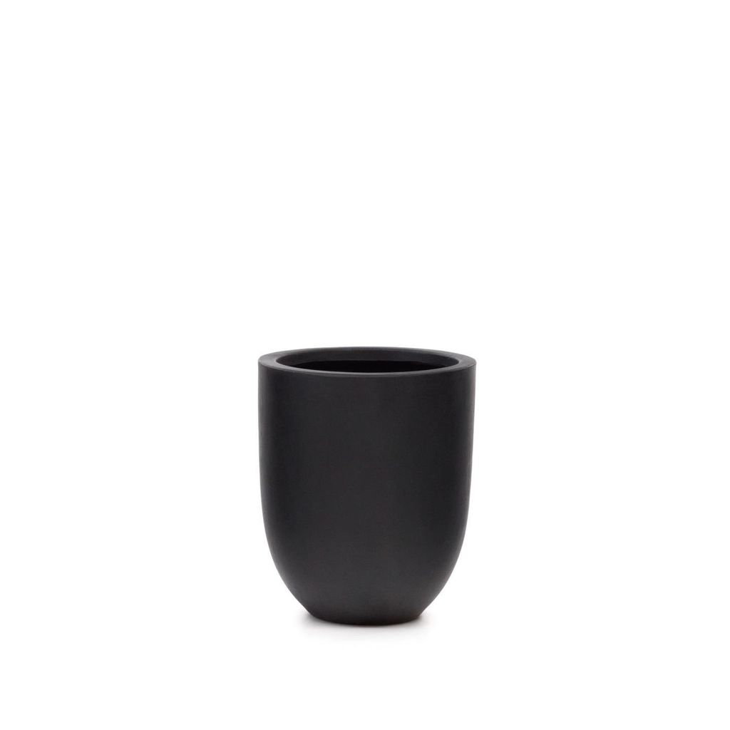 Kave Home Ciment Pot de fleurs de jardin noir diamètre 39 Image du produit 