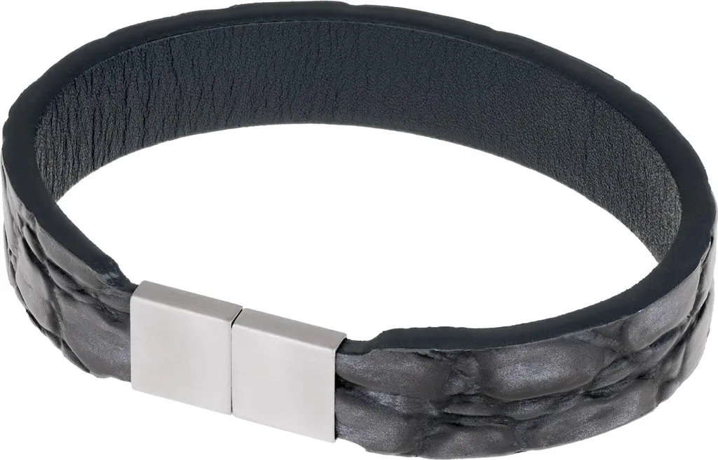 Bracelet Ernstes Design pour hommes en acier inoxydable brossé noir