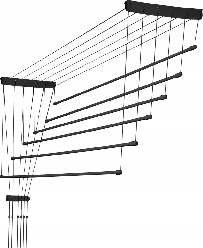Stendibiancheria - Stendibiancheria da soffitto - 6 aste - 120 cm - Per bagno e balcone