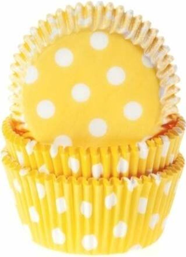 Muffinförmchen 50 Stück gelb mit Punkten Produktbild 