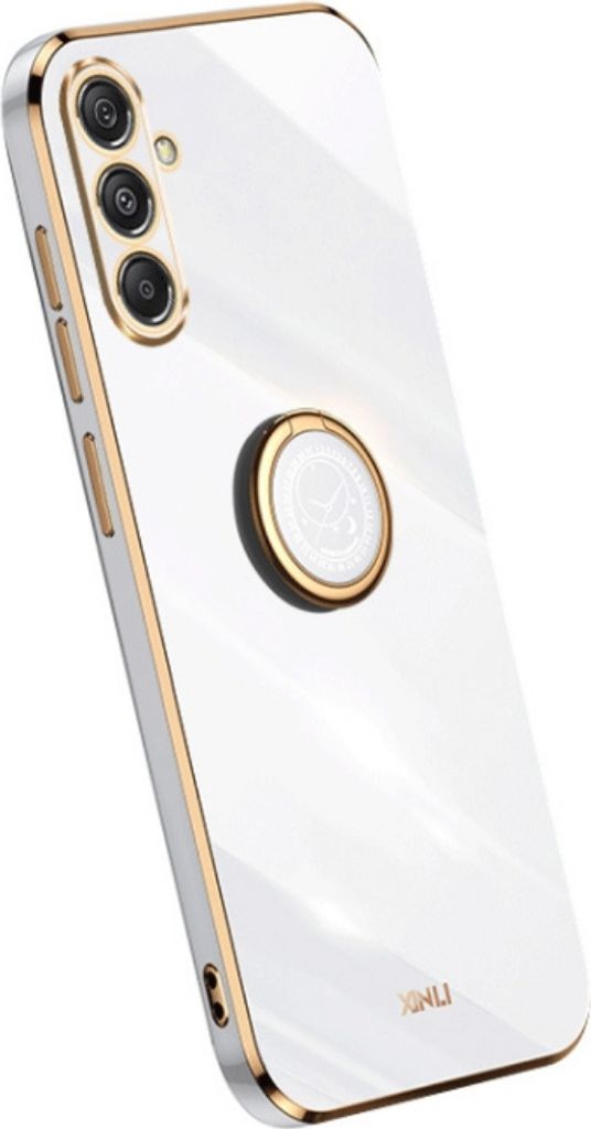 Hülle für Samsung Galaxy S24 FE 5G Schutzhülle Ringhalter Handyhülle Slim Case Weiß