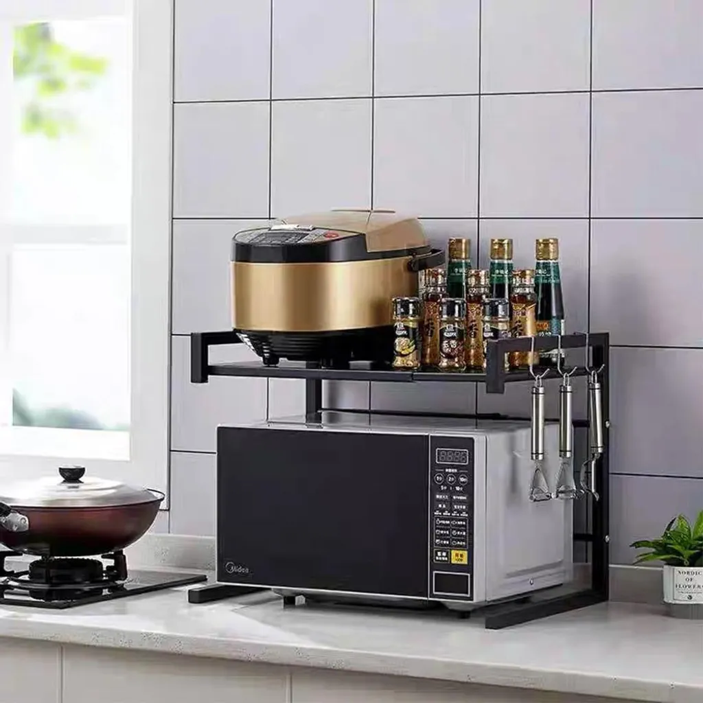 Étagère Cuisine Extensible pour Micro-ondes : Fini le Plan de Travail Encombré