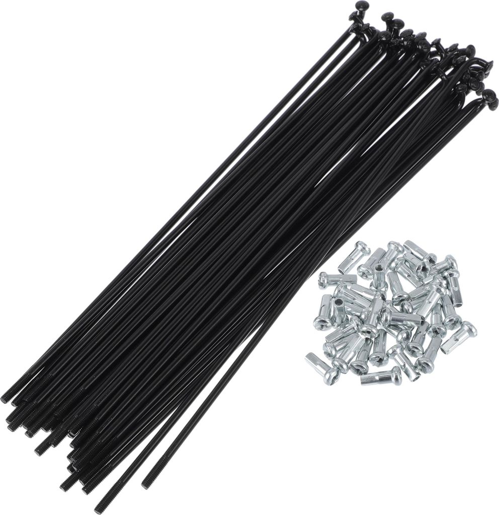 1 Satz Universal-Fahrradspeichen 13G 165mm Länge Fahrradrad Speichen Nippel Schwarz 45 Stahl