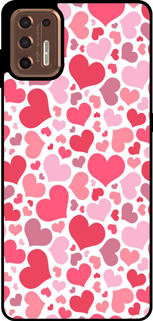 Smartphonica Telefon Fall geeignet für Motorola Moto G9 Plus mit Herzen drucken - Herzen Design TPU Backcover Fall - Kinder Fall mit Herzen Design