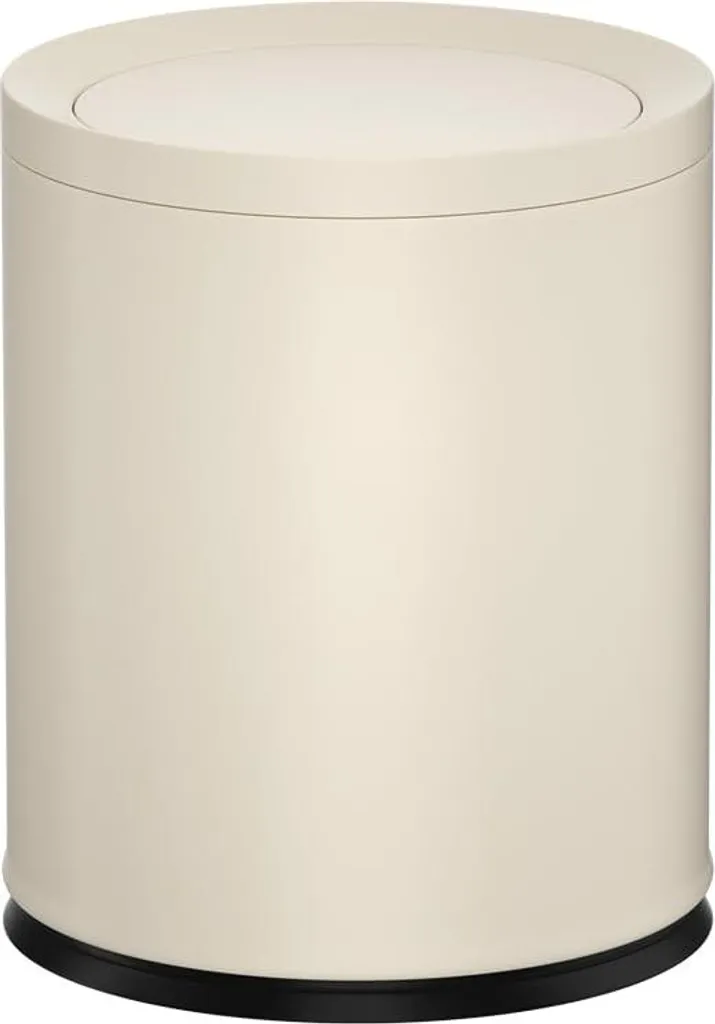 Poubelle en métal 10L LEASYLIFE blanche avec couvercle relevable chic