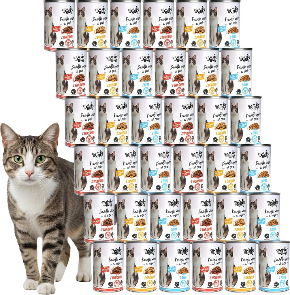 Tuftuf | Feuchte Nahrung für Katzen - Set 36x415g - Mix Produktbild 