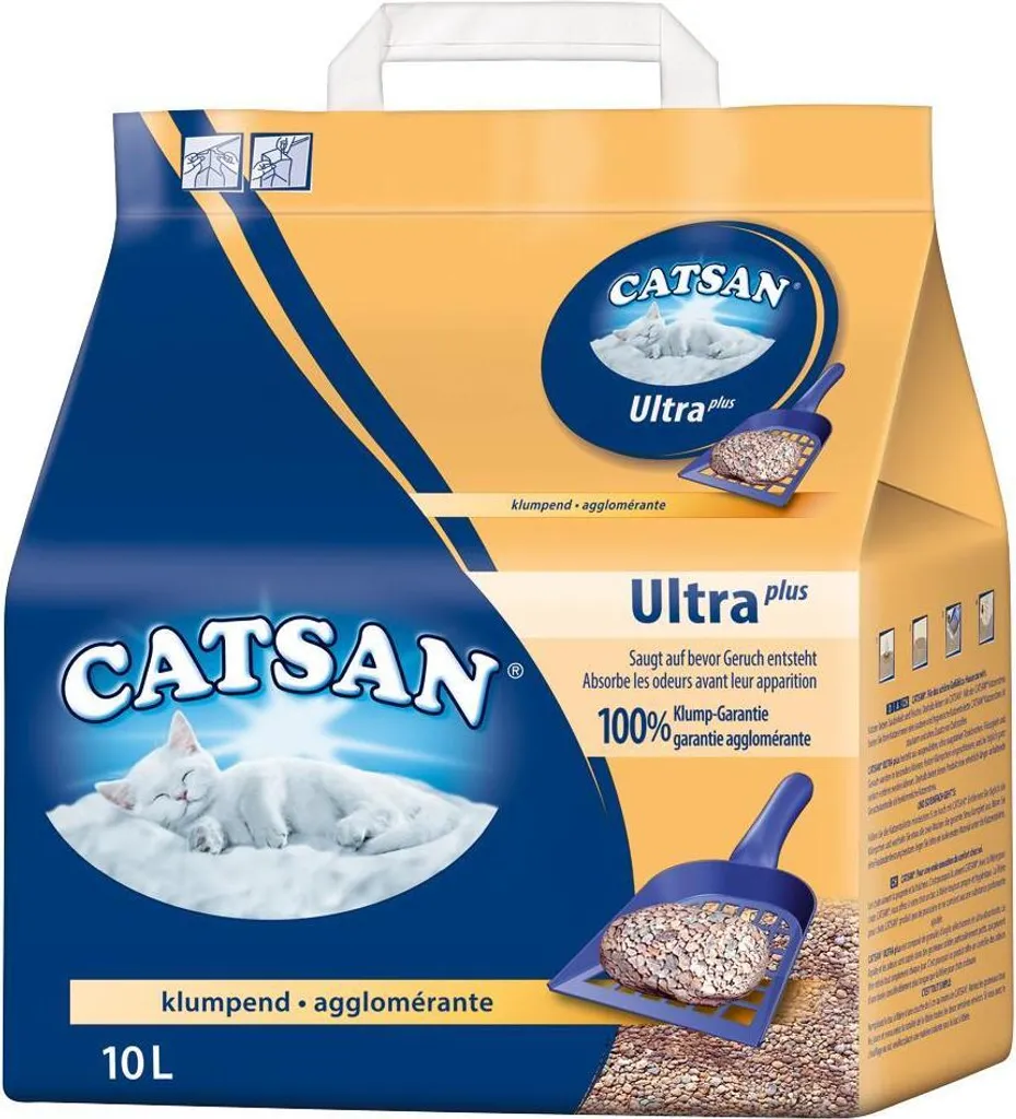 Catsan Ultra Litière 10L Anti-Odeur à Fort Pouvoir d'Absorption