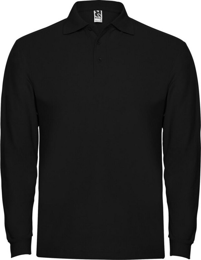 Roly - "Estrella" Poloshirt für Herren Langärmlig PF4296 (XXL) (Schwarz)