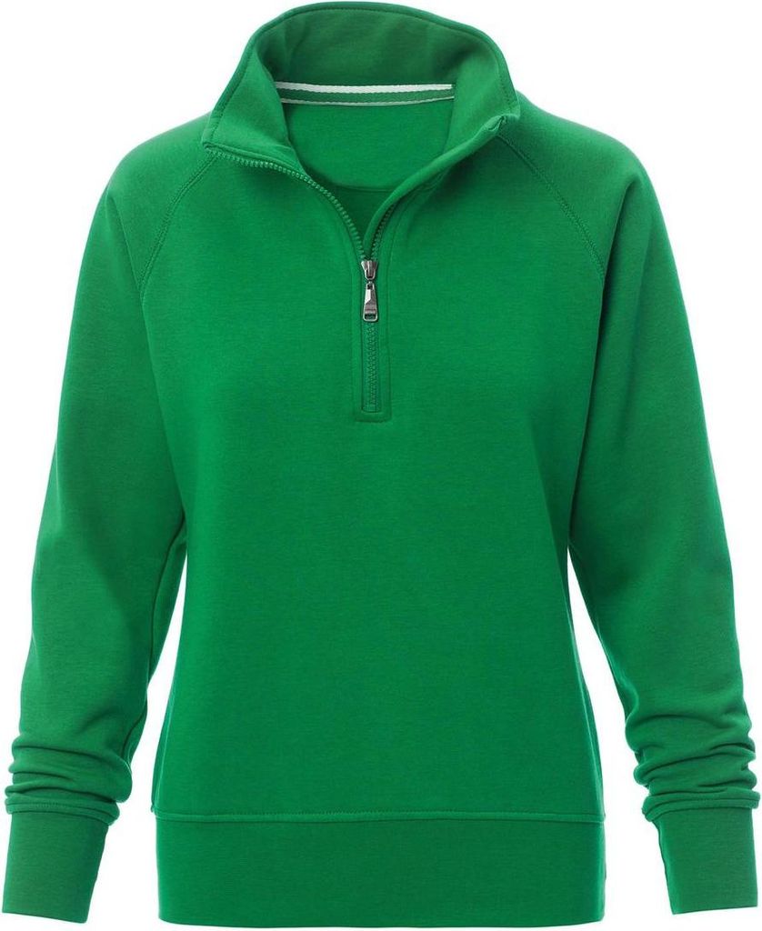 Mivaro Damen Sweatshirt mit halbem Reißverschluss aus Baumwolle mit Fleece innen Regular Fit Troyer Pullover weich warm sportlich elegant für Fre...