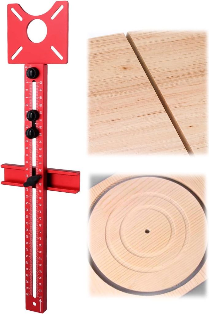 Verstellbarer Aluminium-Fräskompass für Kreise und gerade Linien - Radius 90mm bis 370mm - Geeignet für Makita - Multifunktionale Frässchablone...