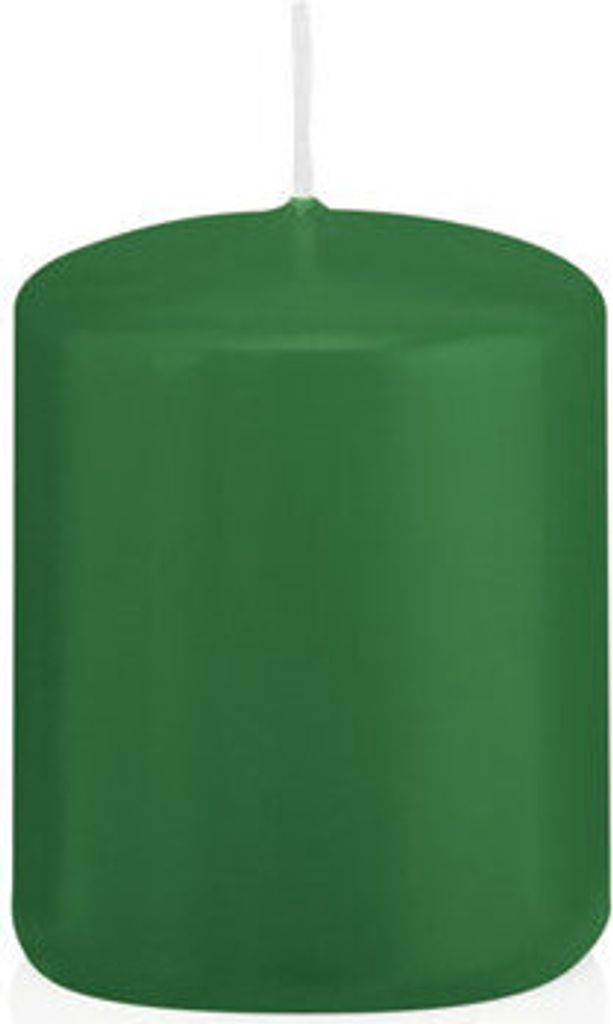 DeinPack Stumpenkerzen Dunkelgrün - 12 Stück 6x12 Cm Mit 30h Brenndauer