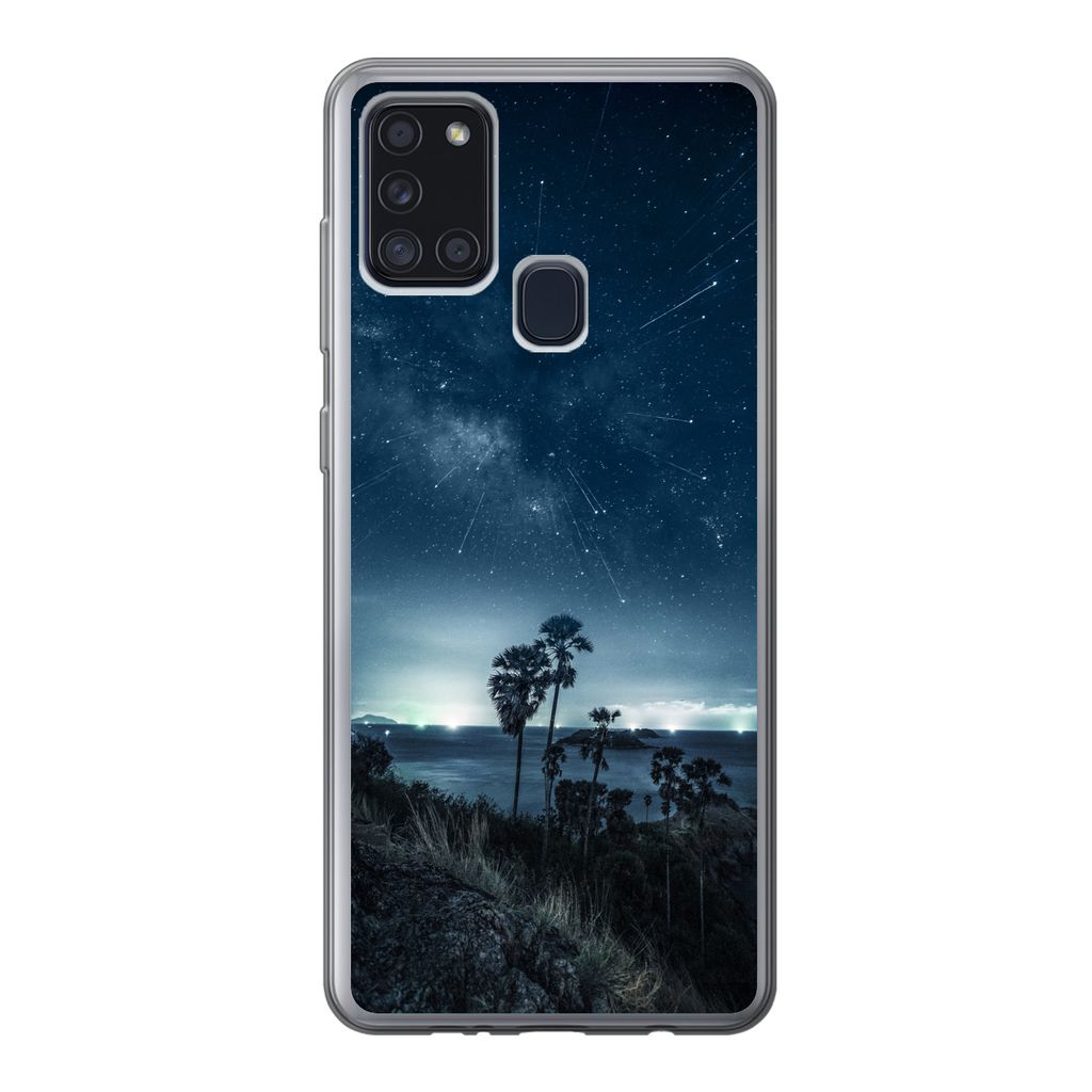 MuchoWow Handyhülle Schutzhülle Hülle für Samsung Galaxy A21s Sternenhimmel - Meer - Tropisch - Jungen - Mädchen - Kinder Silikon Softcase H...