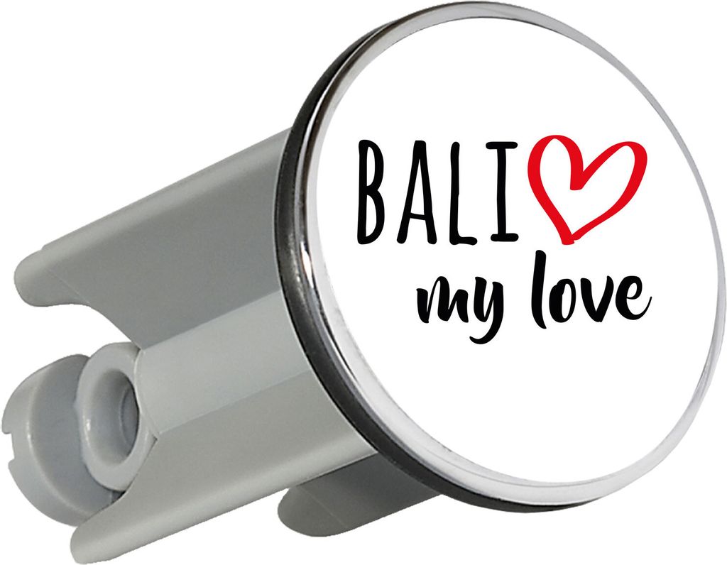 Huuraa Waschbeckenstöpsel Bali my love 4cm höhenverstellbar Abflussstopfen Geschenkidee