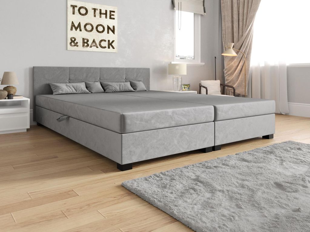 Doppelbett 140x200 LOCIKA DOUBLE 2 - hellgrau