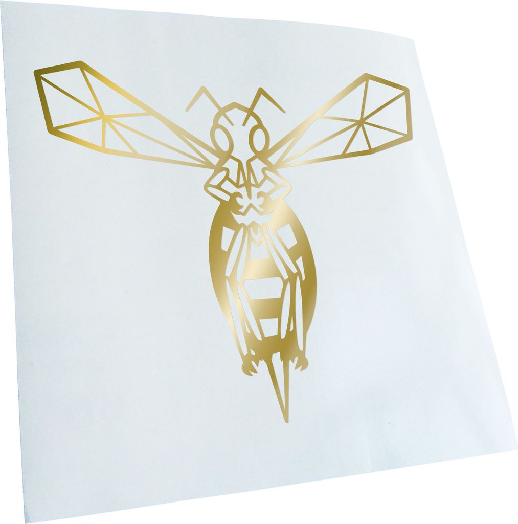 Kiwistar - Autoaufkleber - Hornisse Polygon wespe - Goldchrom - 30x24cm - Aufkleber für Auto, Laptop, Fahrrad, LKW, Motorrad mehrfarbig JDM Decal ...