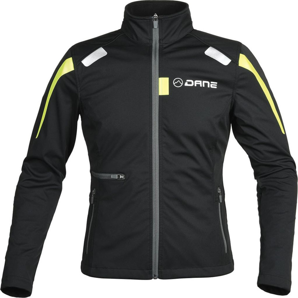 DANE Freya 2 Softshell Midlayer Textiljacke, schwarz/gelb, L