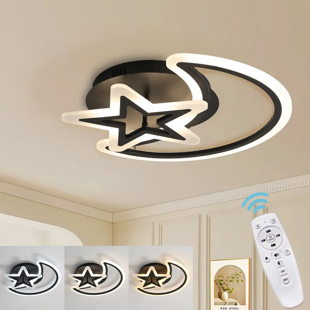 Lampada da soffitto a led Lampada da soffitto nera Moderna lampada a sospensione Dimmerabile con telecomando per corridoio Sala da pranzo, soggiorno, camera da letto, cucina