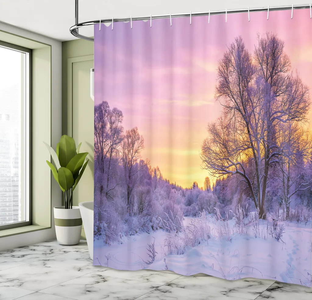 ANAZOZ Tenda Doccia 165 Larghezza,Tende Bagno Grigio Blu Scuro Finestra Cielo Stellato e Montagna Tenda Bagno in Poliestere 165x180CM Tende Finestre Bagno con Occhielli e Anelli