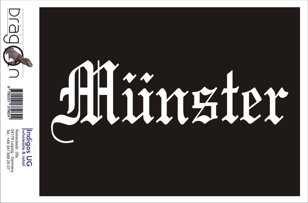 Aufkleber / Autoaufkleber - JDM / Die cut / Auto / OEM - Stadt Münster - 200x70mm rot - Heckscheibe / Heckscheibenaufkleber