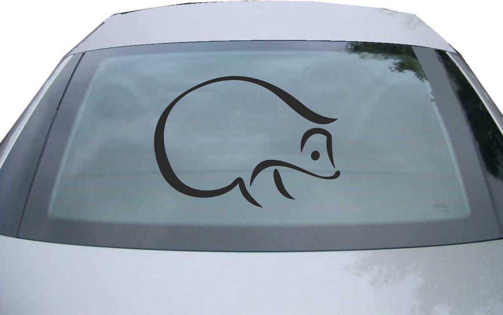 Indigos UG - Aufkleber Heckscheibe & Motorklappe DE2899 - schwarz - 600x423 mm - Igel - Fisch - Auto Scheiben Fenster Heckklappe Tuning Racing JDM ...