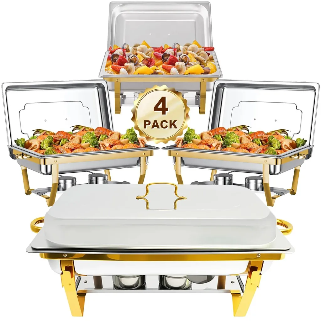 Stop aux plats froids : 4 réchauds rectangulaires en inox compacts