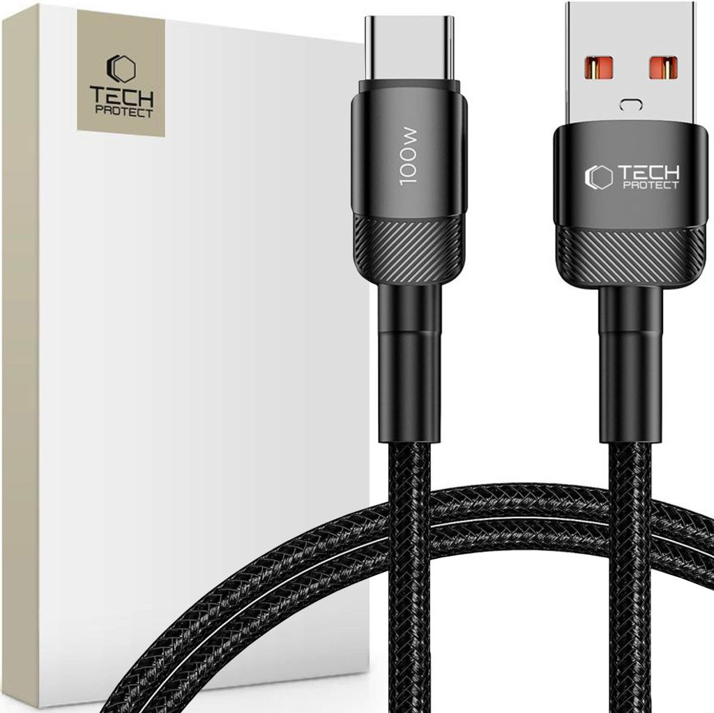Tech-Protect Ultraboost Evo Typ-C-Kabel 100 Mit 5 Und 100 Cm Schwarz