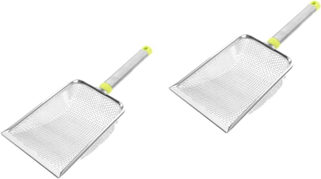 Set mit 2 grünen Edelstahlschaufeln, ergonomisch, schnell zu reinigen und pflegeleicht