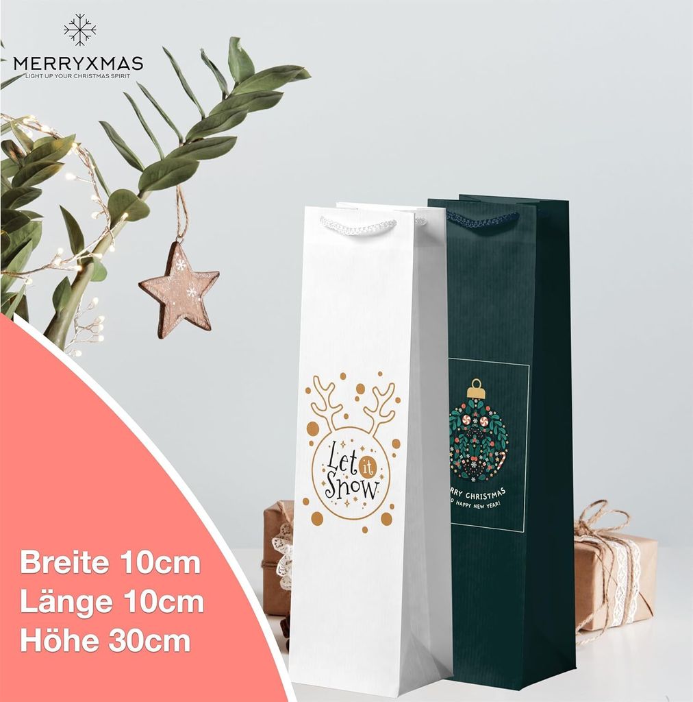 12x Flaschentüten für Weihnachten - Bottle Bag - Produktbild 2