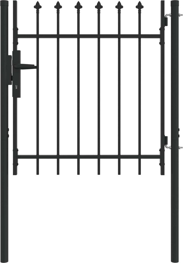 Zauntor Boxtel Grau 103 x 150 cm Pulverbeschichteter Stahl