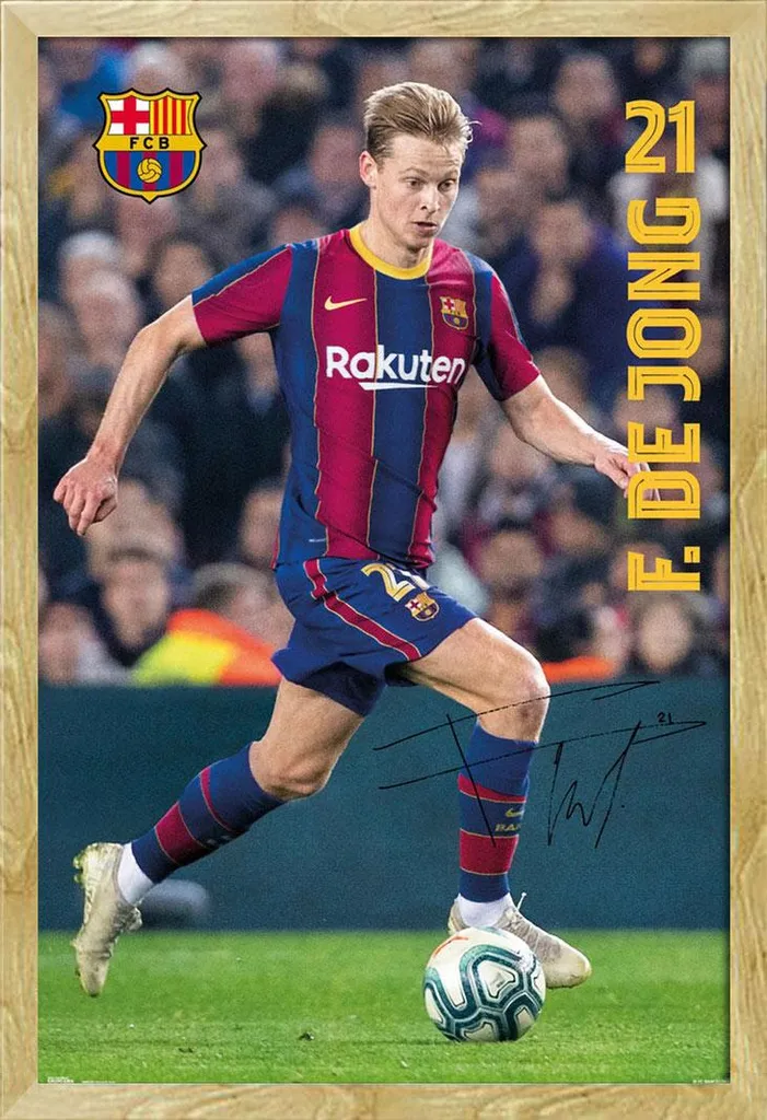 Regalo FC Barcelona: Poster De Jong 2020/21 Incorniciato Shinsuke Faggio