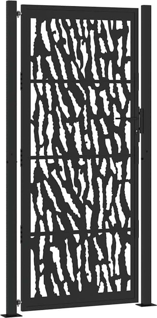 vidaXL Gartentor Schwarz 100x200 cm Stahl Trace Design