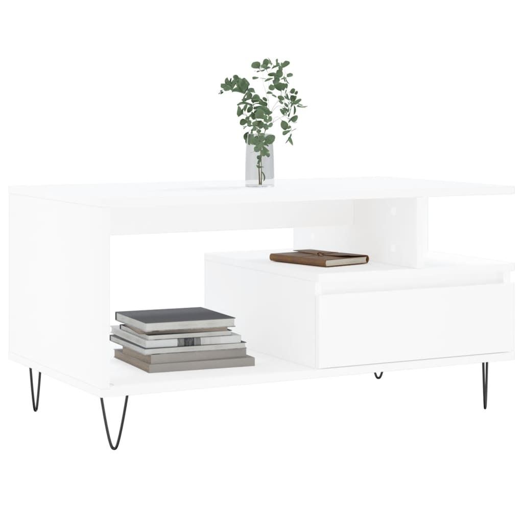 "im Sonderangebot"Couchtisch - CLORIS - Wohnzimmertisch - Robust und langlebig - Weiß 90x49x45 cm Holzwerkstoff - DEMöbel6884416