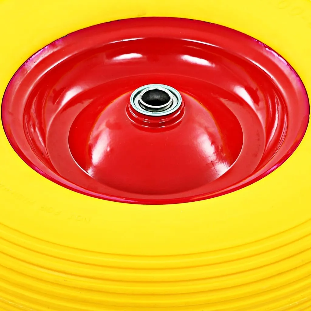 Roue de brouette increvable 4.00-8 en polyuréthane massif avec axe - 4